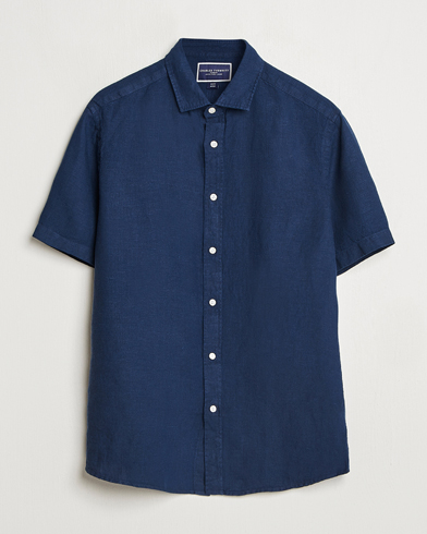 Men | Charles Tyrwhitt | Charles Tyrwhitt | Pure Linen Short Sleeve Slim Fit Shirt Navy