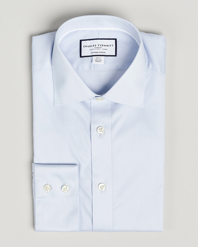 Men | Charles Tyrwhitt | Charles Tyrwhitt | Egyptian Cotton Weave Stripe Shirt Ice Blue