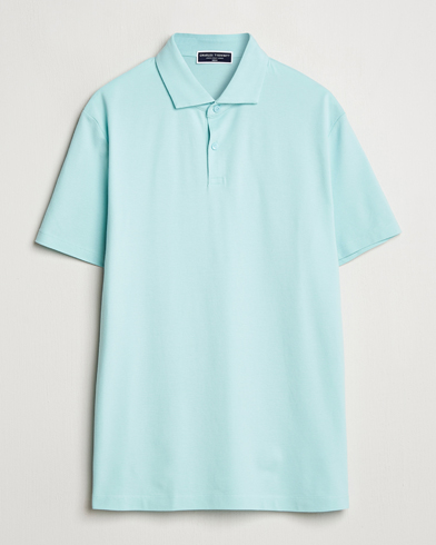 Men | Polo Shirts | Charles Tyrwhitt | Short Sleeve Cotton Pique Polo Aqua