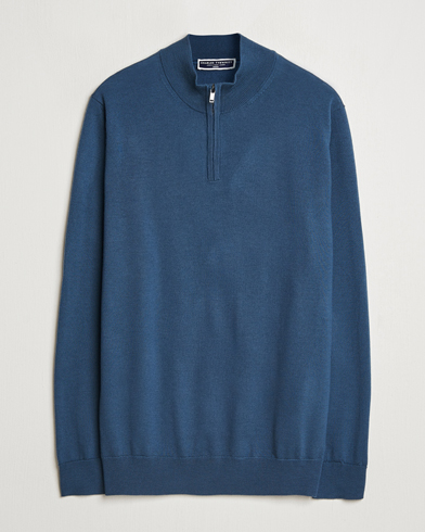 Men | Charles Tyrwhitt | Charles Tyrwhitt | Pure Merino Zip Neck Jumper Petrol Blue