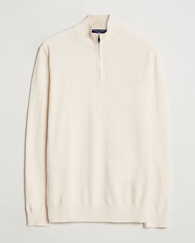 Men | Charles Tyrwhitt | Charles Tyrwhitt | Pure Merino Zip Neck Jumper Cream