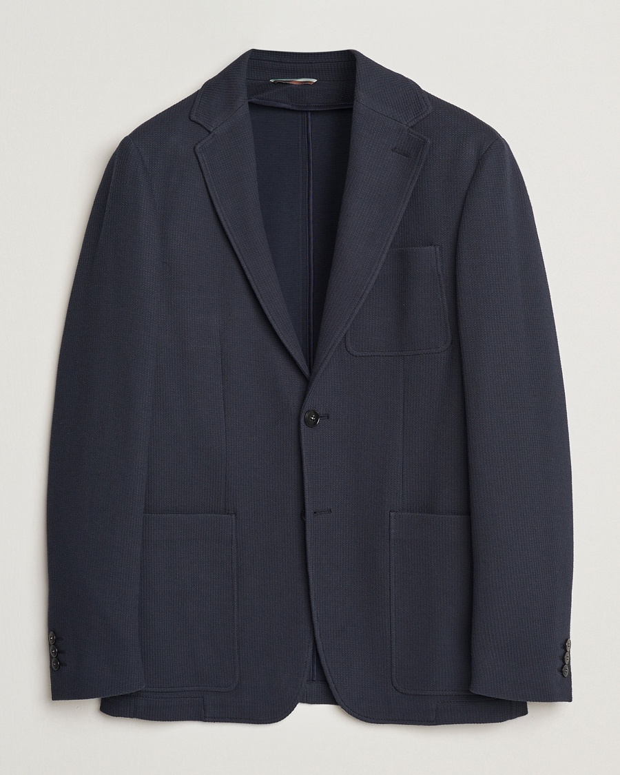 Men | Blazers | Canali | Cotton Blend Jersey Blazer Navy