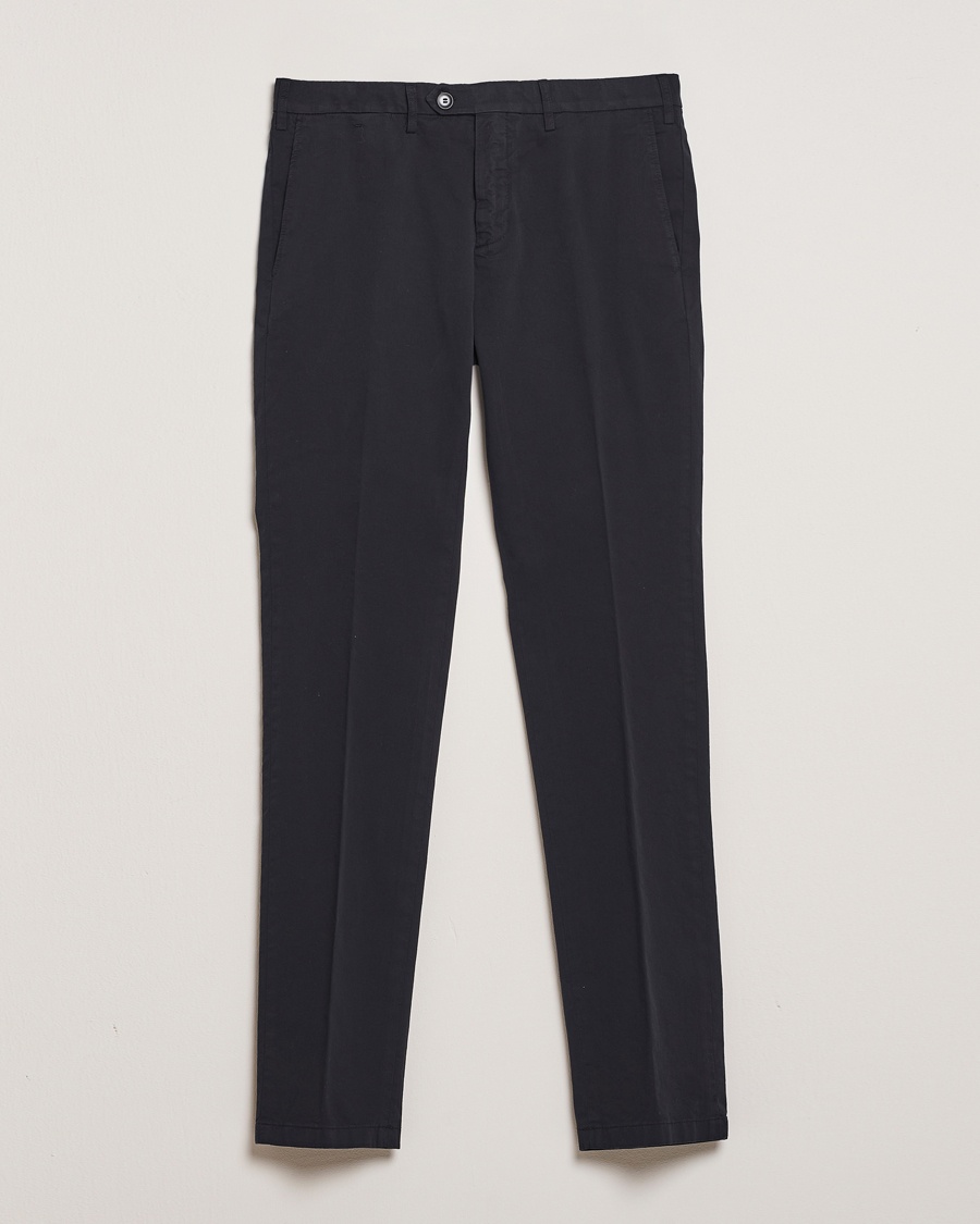 Men | Chinos | Canali | Slim Fit Cotton Stretch Chinos Navy