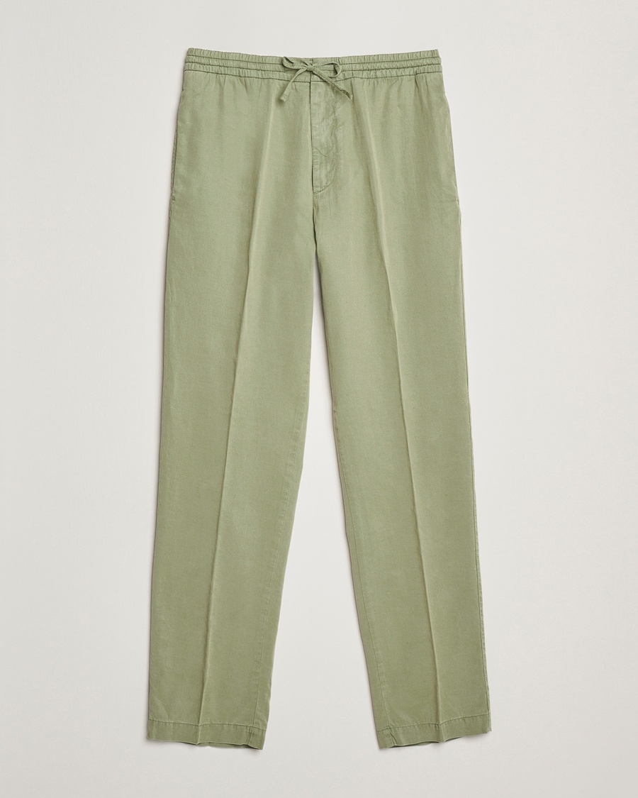 Men | Trousers | Canali | Drawstring Slacks Military Green