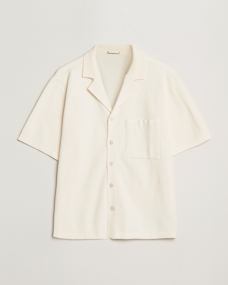 Men | Shirts | KnowledgeCotton Apparel | Knitted Short Sleeve Shirt Eggret