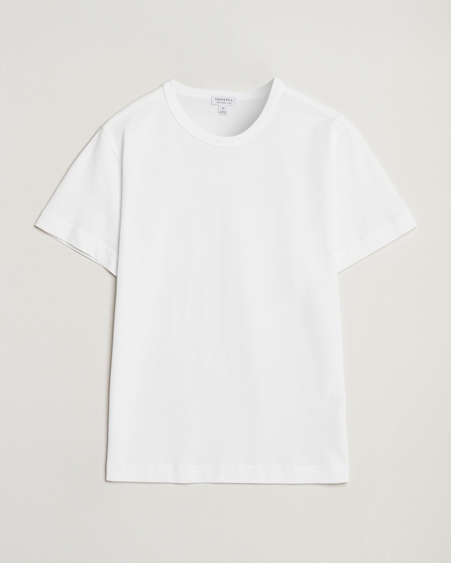 Sunspel Single Jersey Supima Cotton T-Shirt White – White