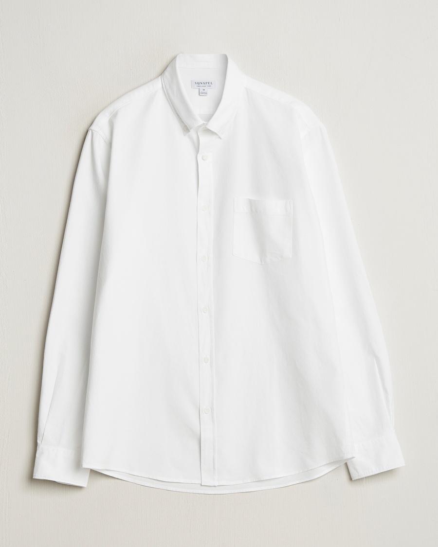Sunspel Oxford Button Down Shirt White – White
