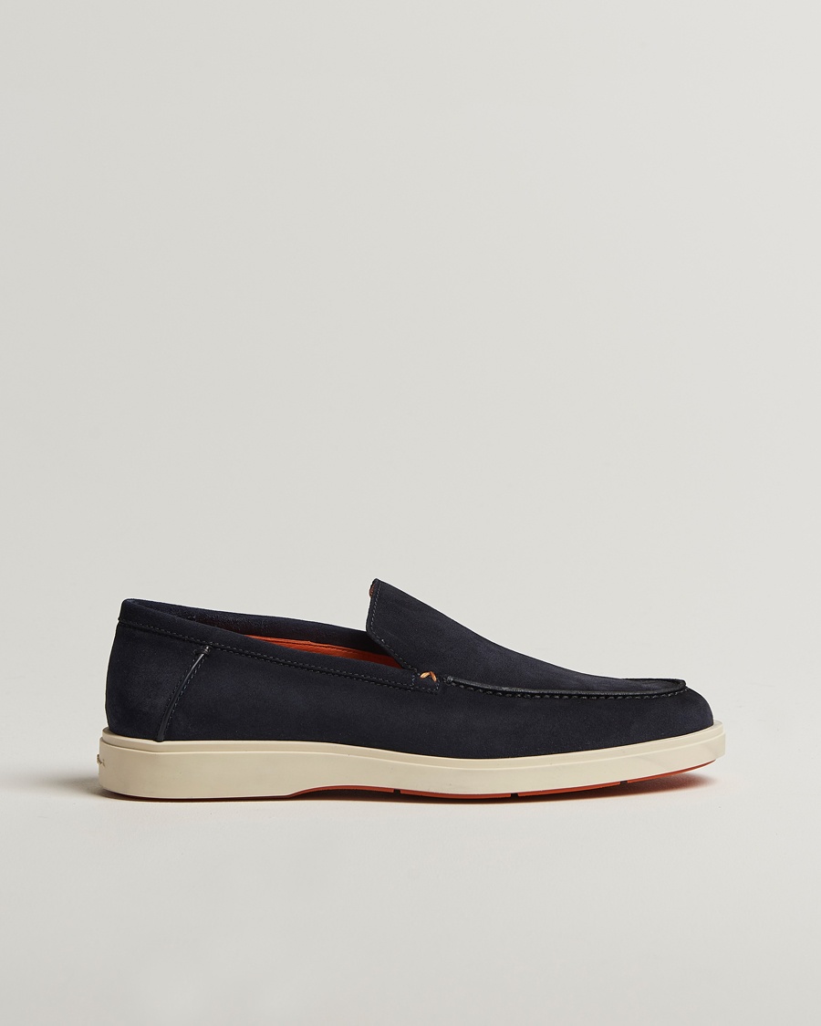 Santoni Detroit Loafer Navy Suede – Blue