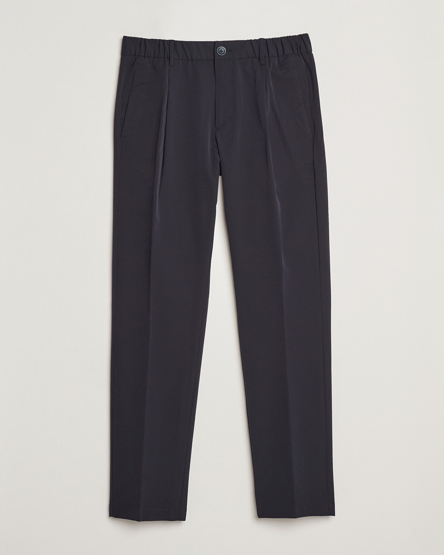 Herno Seersucker Drawstring Pants Navy – Blue
