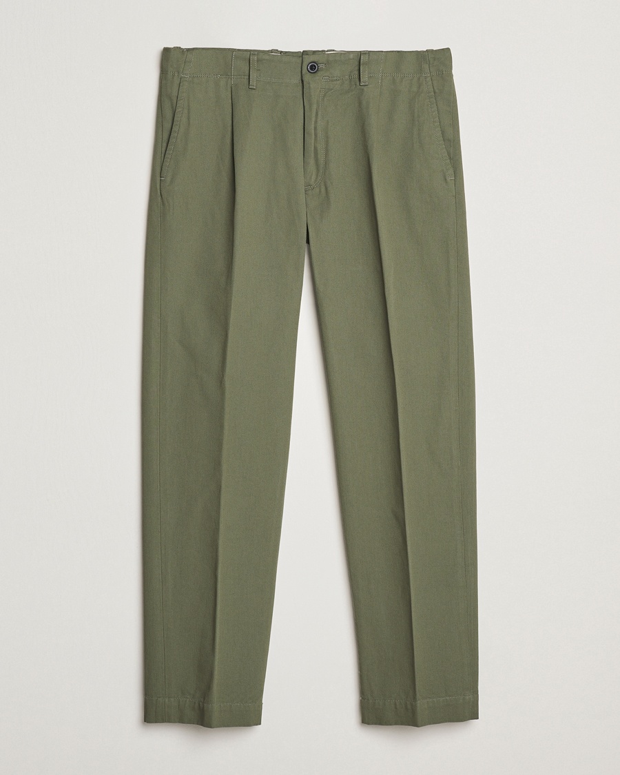 Men | Clothing | Incotex | Regular Fit Uniform Cotton Slacks Military