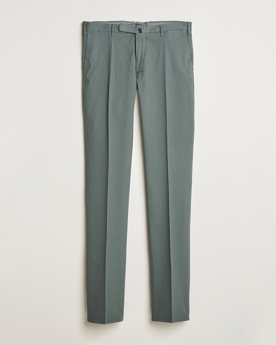 Men | Clothing | Incotex | Slim Fit Micro Structure Cotton Chinos Green
