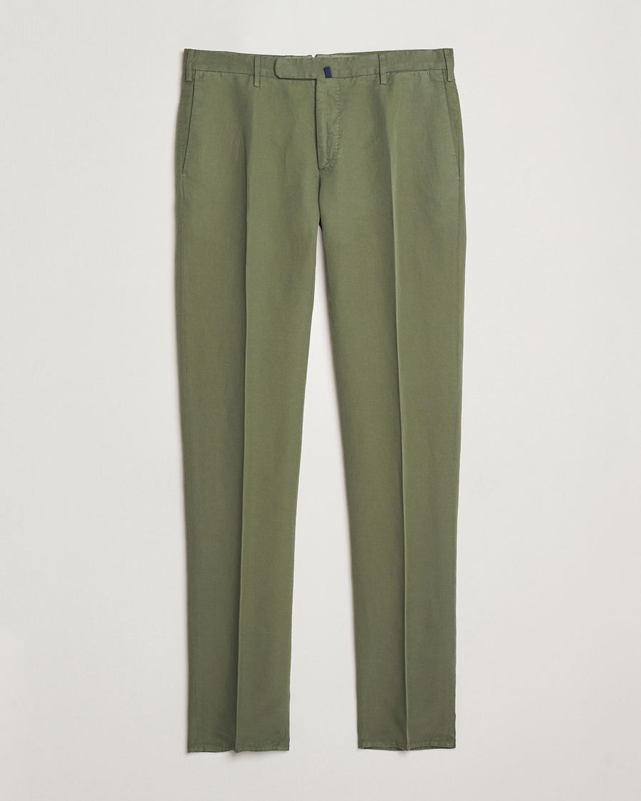 Men | Clothing | Incotex | Slim Fit Chinolino Trousers Green