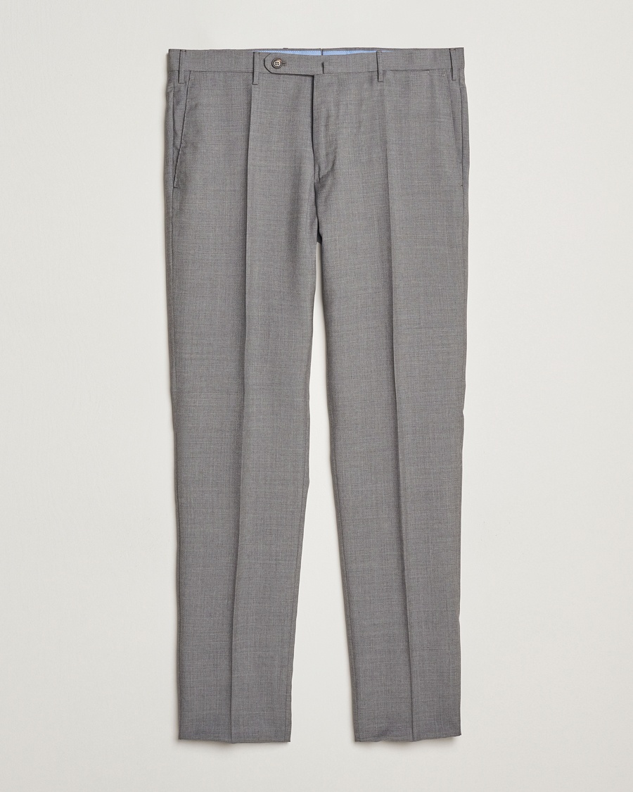 Men | Clothing | Incotex | Slim Fit Super 100s Wool Trousers Light Grey