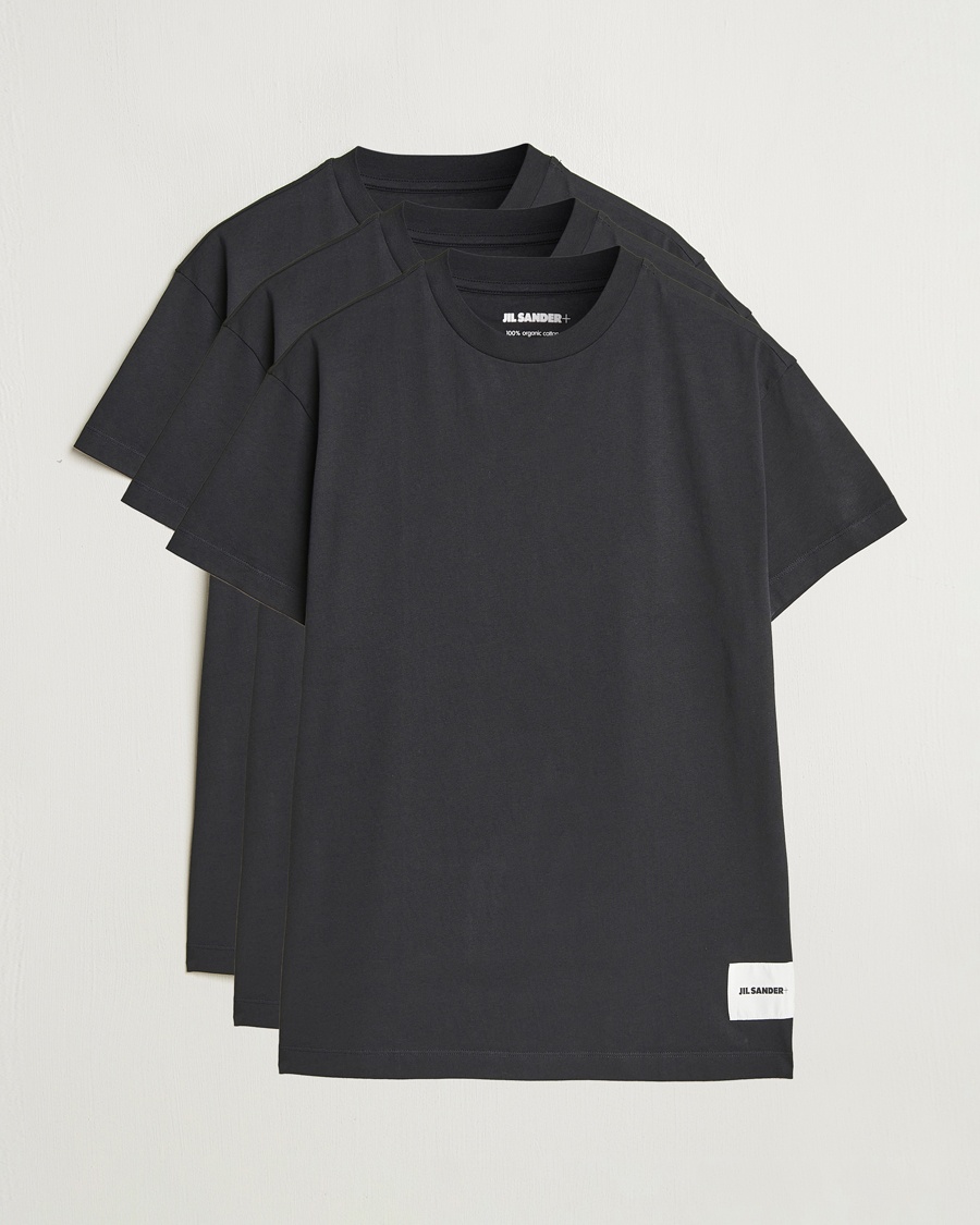 Men | Jil Sander | Jil Sander | 3-Pack Short Sleeve T-Shirts Black