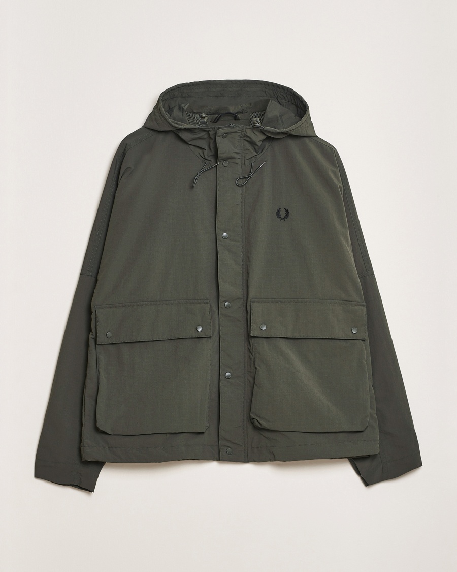 Men | Fred Perry | Fred Perry | Cropped Hooded Fishing Parka Field Green