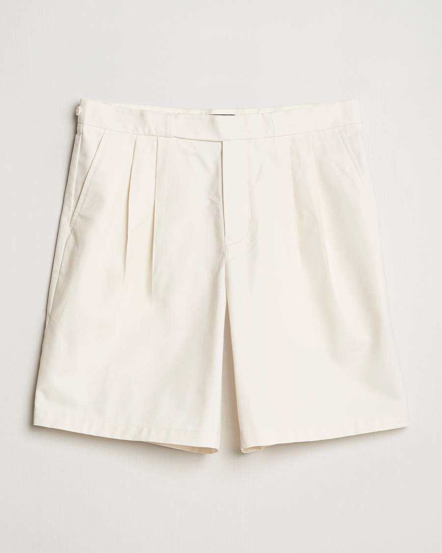 Men | Shorts | Fred Perry | Twill Pleated Tennis Shorts Ecru