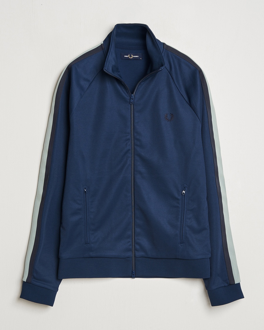 Men | | Fred Perry | Two Color Taped Track Jacket Tennis Blue