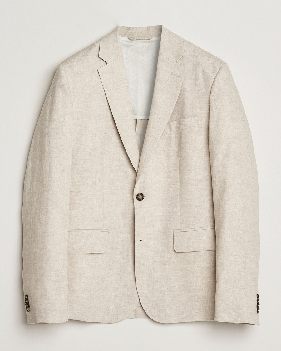 Men | Blazers | J.Lindeberg | Elton Unlined Super Linen Blazer Moonbeam