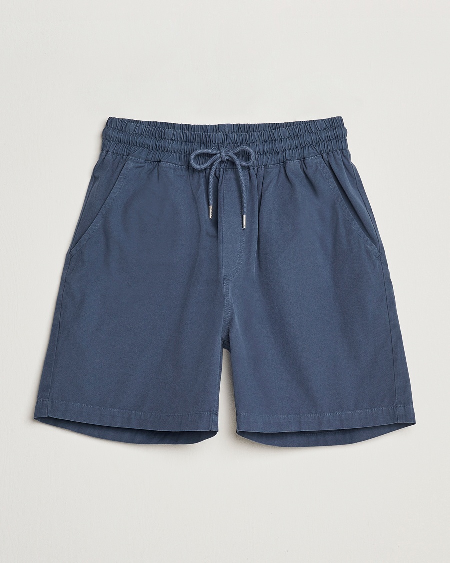 Men | Drawstring Shorts | Colorful Standard | Classic Organic Twill Drawstring Shorts Petrol Blue