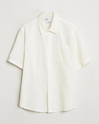 Men | Short Sleeve Shirts | Colorful Standard | Garment Dyed Linen Short Sleeve Shirt Ivory White