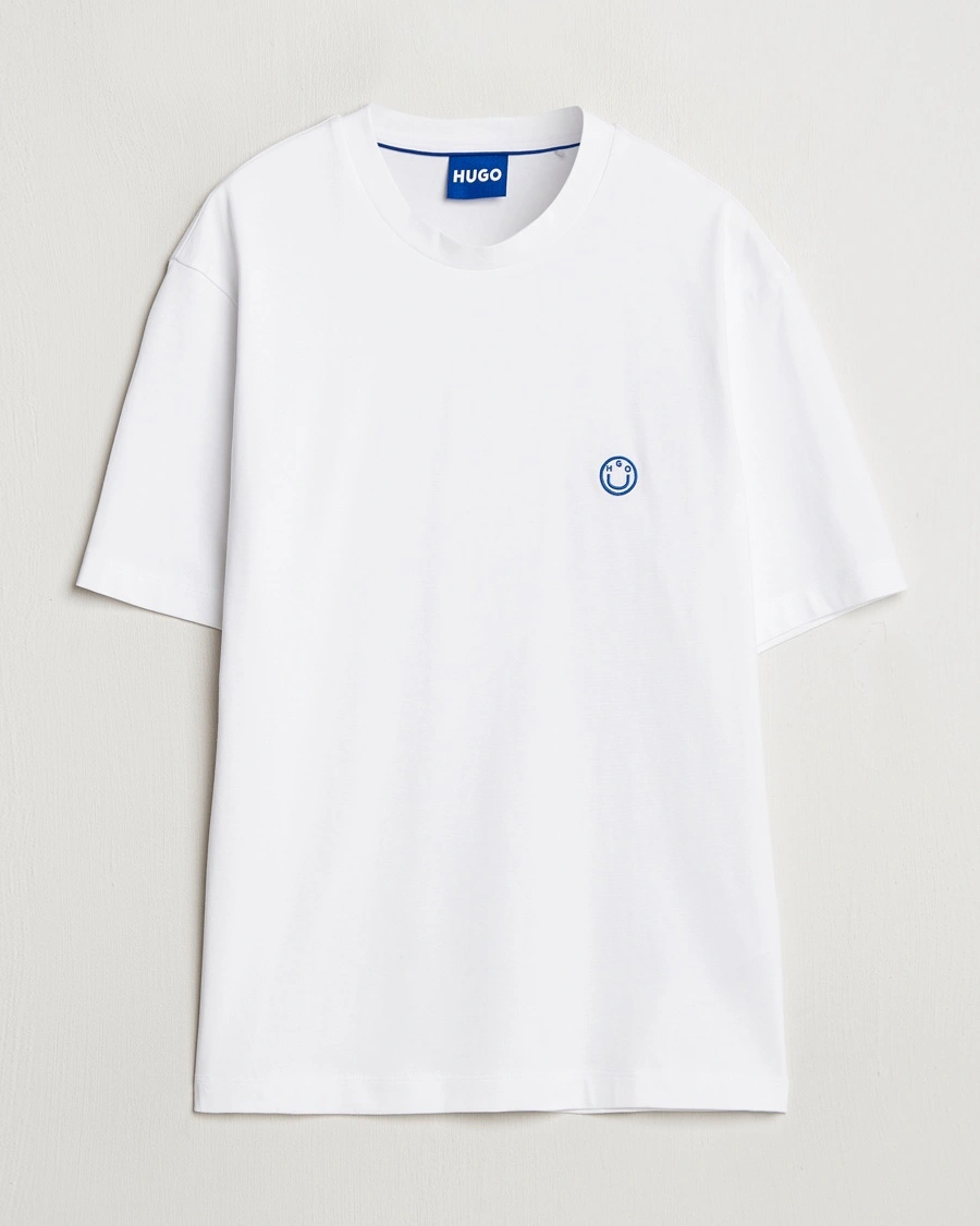 Men | T-Shirts | HUGO | Niley Smiley Logo T-Shirt White