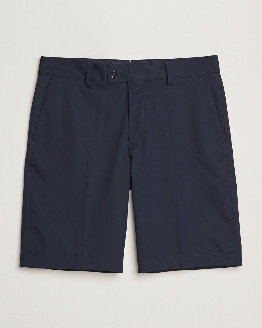 Men | Shorts | BOSS CAMEL | Peet Cotton Pleated Shorts Dark Blue