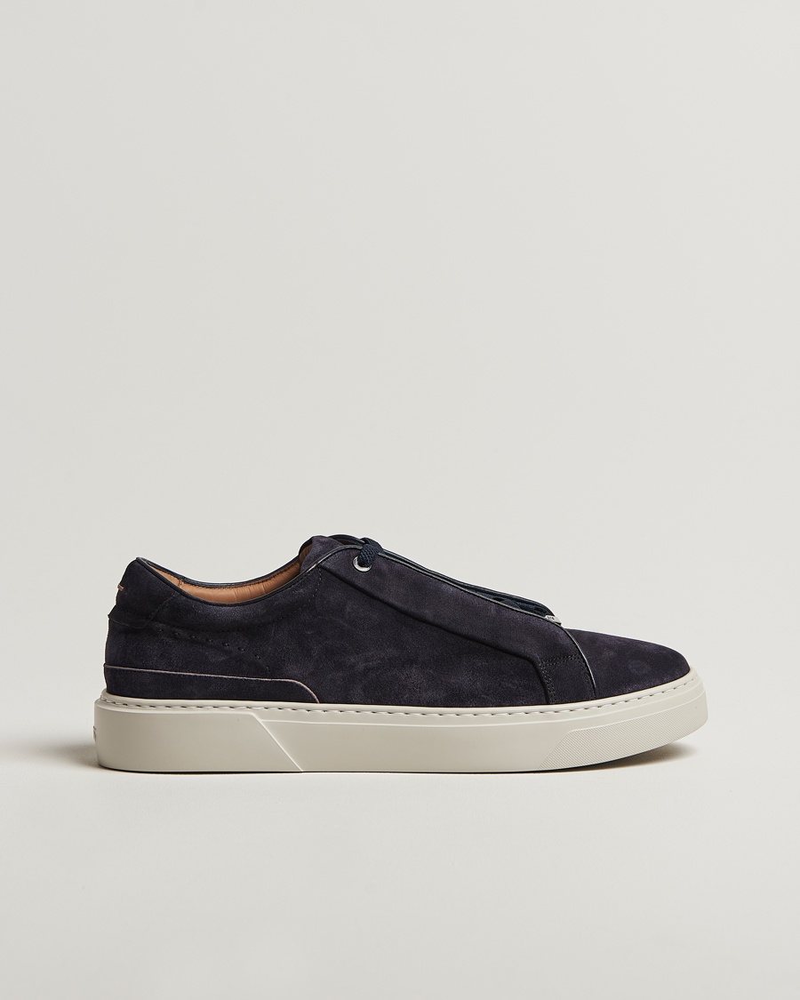 Men | Shoes | BOSS CAMEL | Gary Suede Sneaker Dark Blue