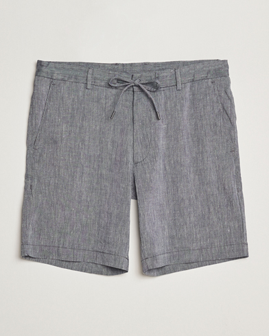 Men | Shorts | BOSS BLACK | Kane Linen/Cotton Drawstring Shorts Dark Blue