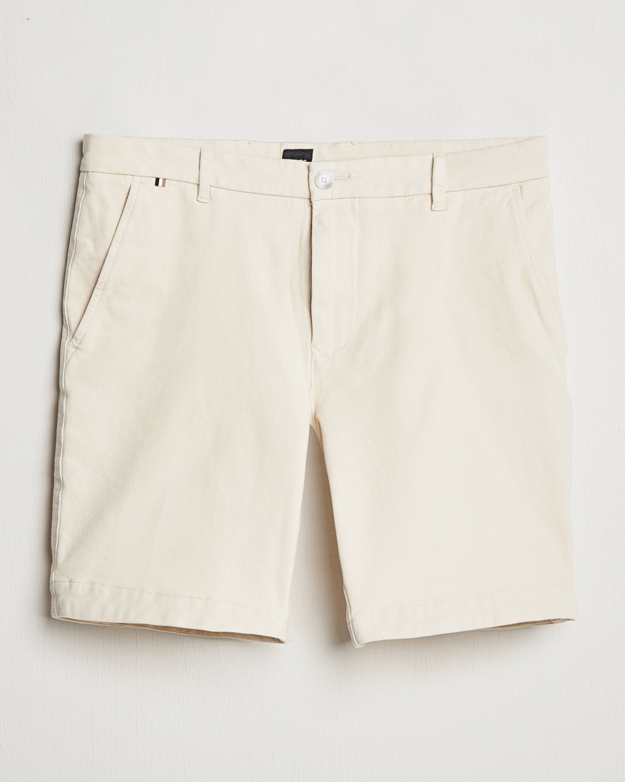 Men | Chino Shorts | BOSS BLACK | Slice Structured Cotton Shorts Open White