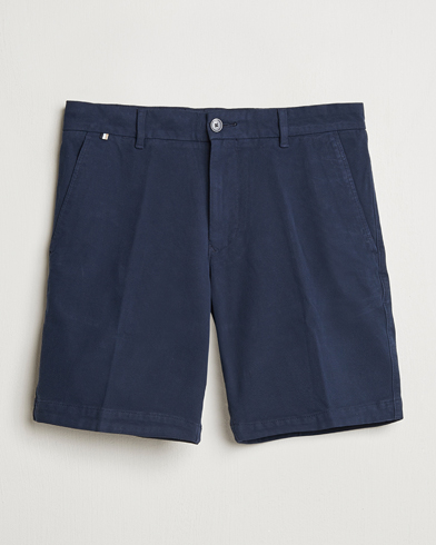 Men | Shorts | BOSS BLACK | Slice Structured Cotton Shorts Dark Blue