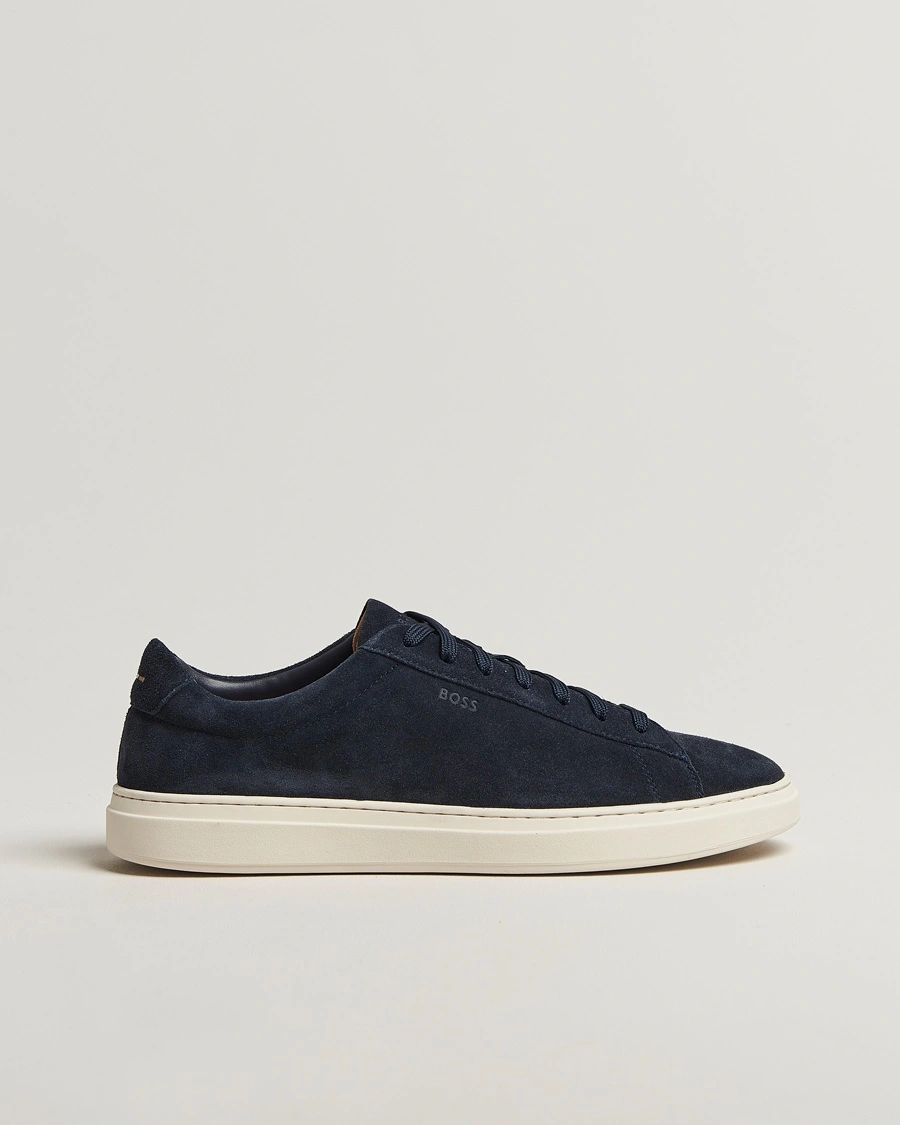 Men | Shoes | BOSS BLACK | Kieran Suede Sneaker Dark Blue