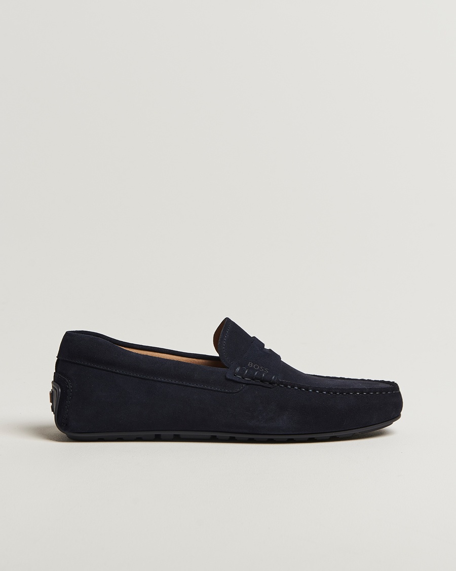 BOSS BLACK Noel Suede Moccasin Dark Blue – Blue