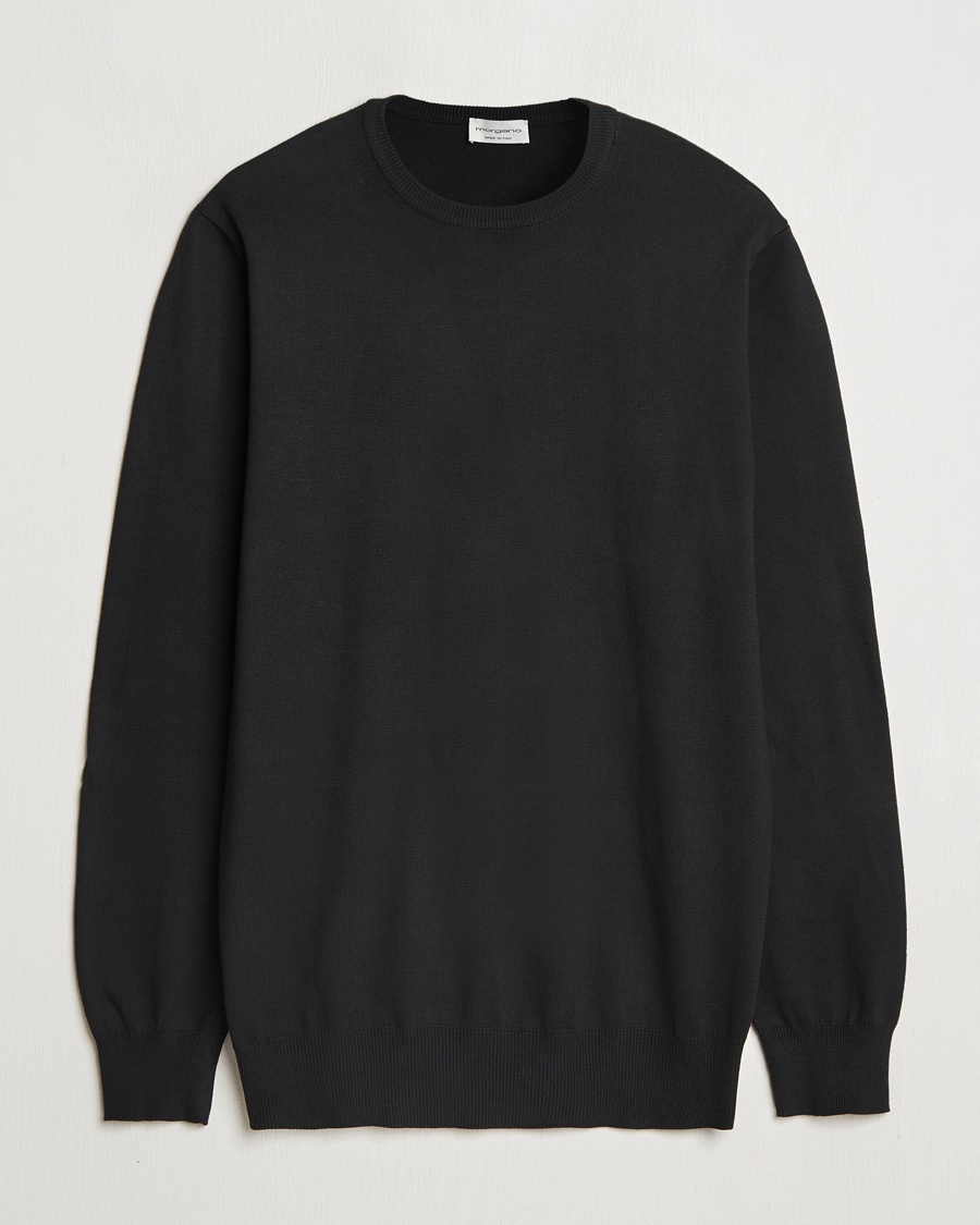 Morgano Supersoft Egyptian Cotton Crew Neck Black – Black