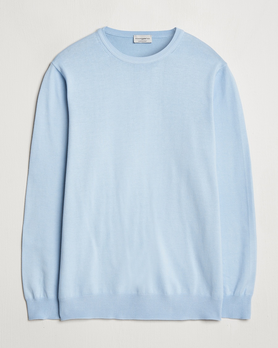 Morgano Supersoft Egyptian Cotton Crew Neck Light Blue – Blue