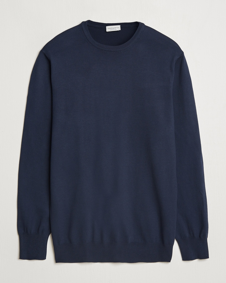 Morgano Supersoft Egyptian Cotton Crew Neck Navy – Blue
