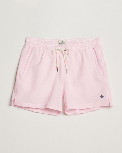 Men | Swimwear | Morris | Seersucker Bathing Trunks Light Pink
