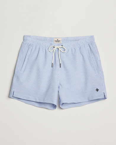 Men | Swimwear | Morris | Seersucker Bathing Trunks Light Blue
