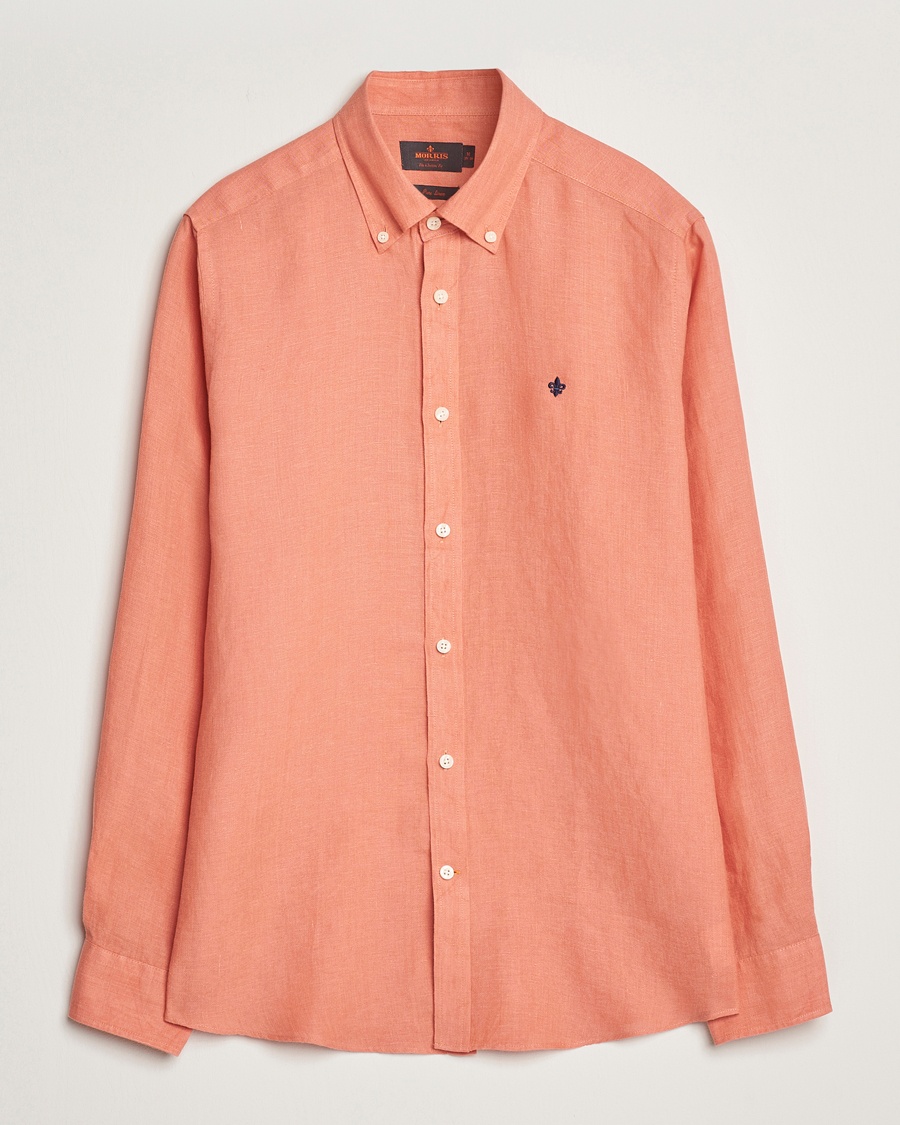 Men | Clothing | Morris | Douglas Linen Button Down Shirt Burnt Orange