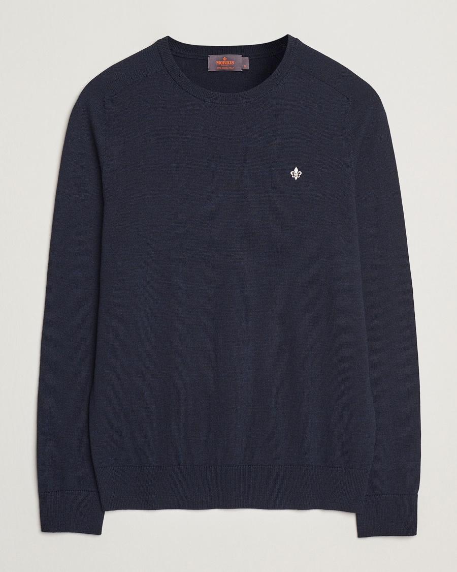 Morris Merino O-Neck Navy – Blue