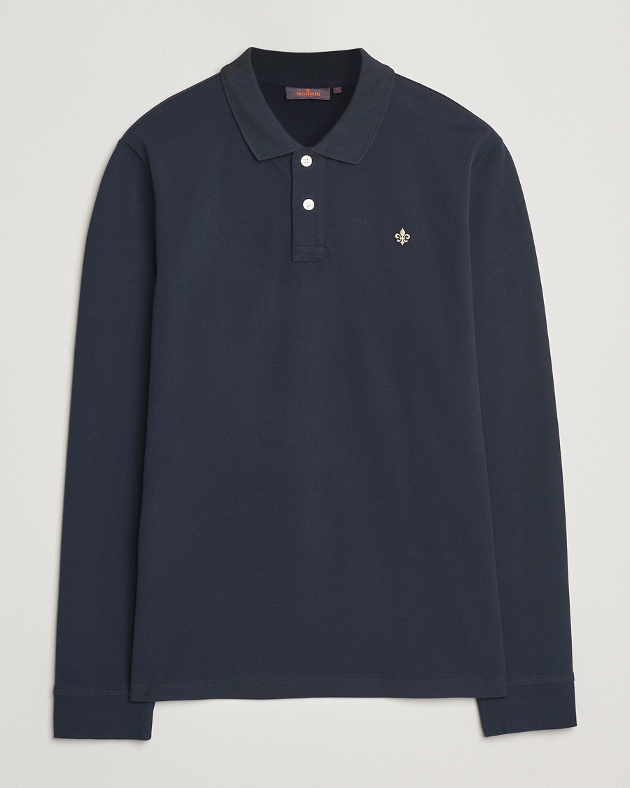 Men | Morris | Morris | Camden Long Sleeve Pique Dark Blue