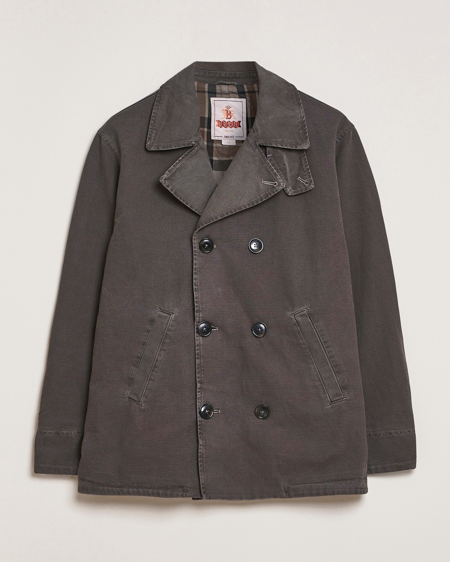 Men | Classic jackets | Baracuta | Garment Dyed Canvas Peacoat Faded Black
