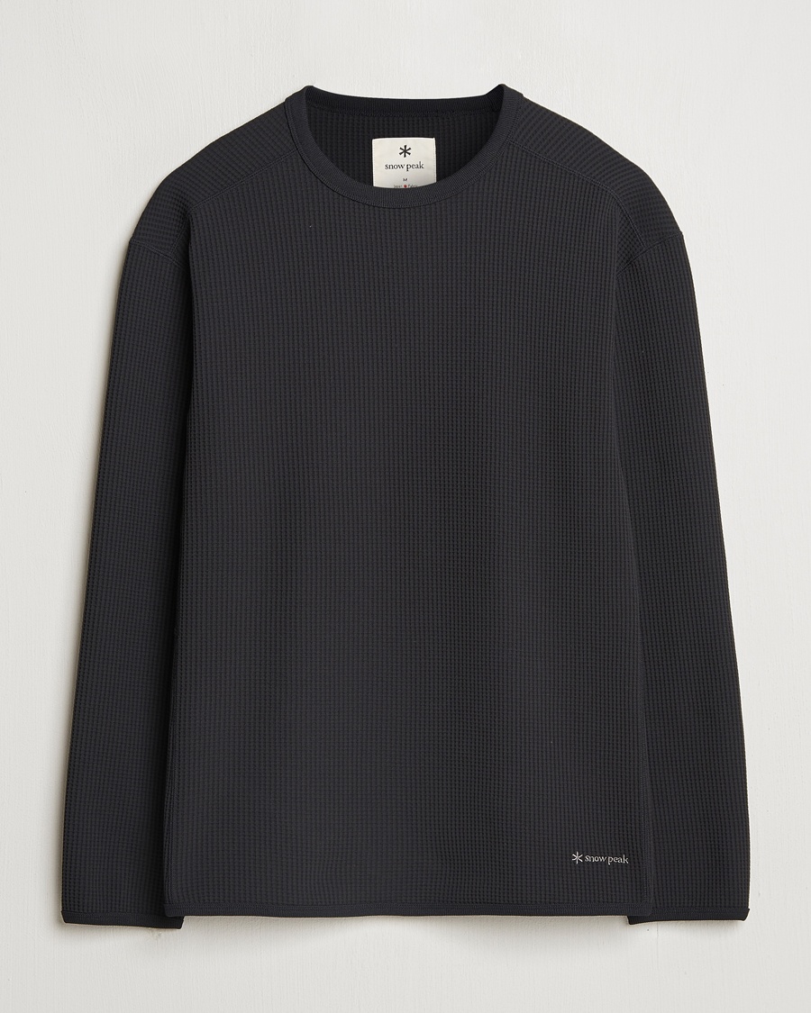 Men | Snow Peak | Snow Peak | Dry Waffle Long Sleeve T-Shirt Black