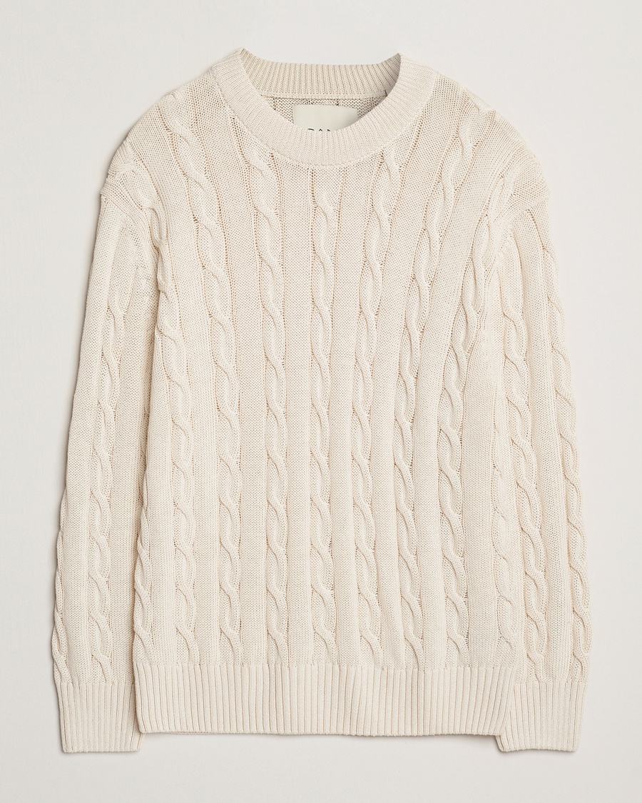 Men | Clothing | GANT 240 Mulberry Street | Cable Crew Neck Sweater Cream