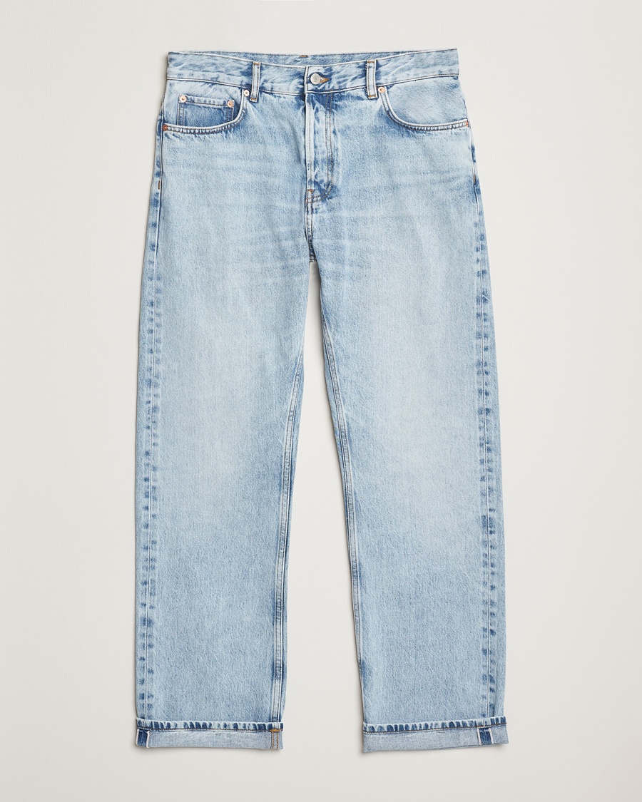 Men | Clothing | GANT 240 Mulberry Street | Straight Fit Selvedge Jeans Light Blue Vintage