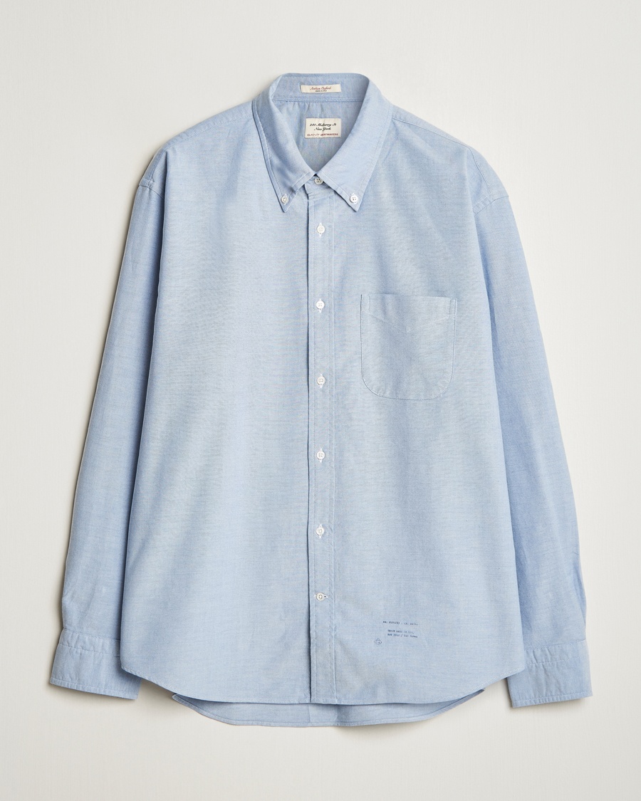 Men | Clothing | GANT 240 Mulberry Street | Relaxed Fit US Oxford Shirt Blue Water