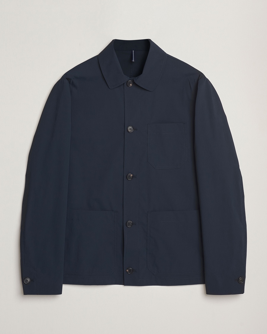 Men | Clothing | Incotex | Cotton Poplin Shirt Jacket Navy