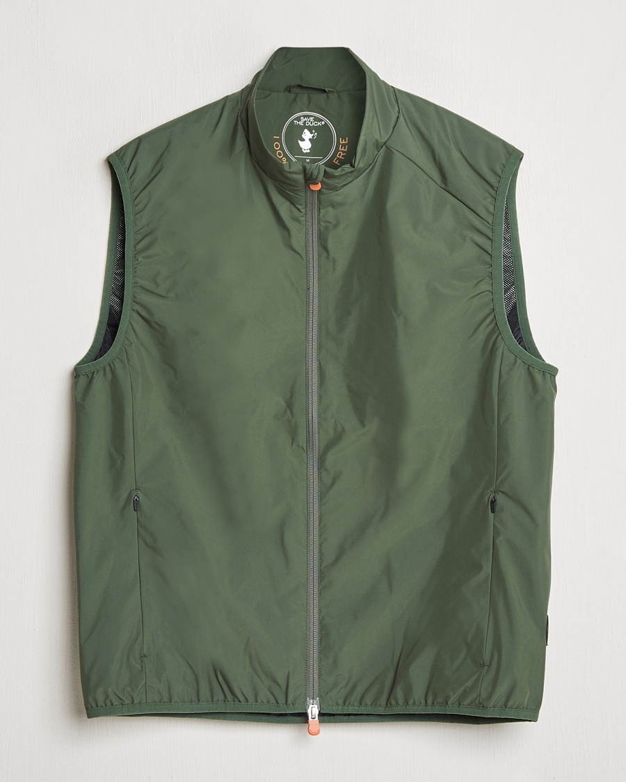 Men | Gilets | Save The Duck | Mars Wind/Water Resistant Vest Thyme Green