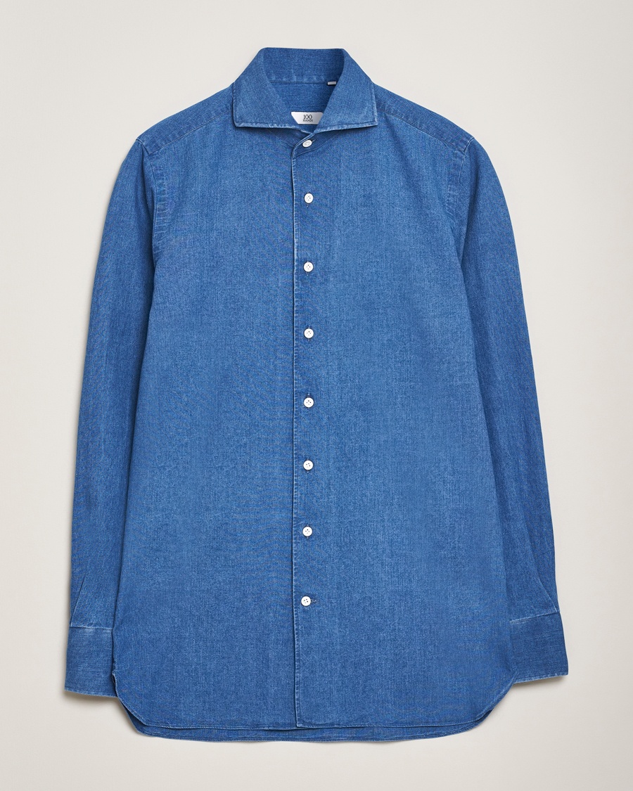 Men | Denim Shirts | 100Hands | Garment Washed Denim Shirt Blue