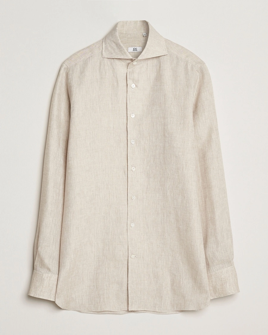 Men | Carl's Archive 20% | 100Hands | Cut Away Linen Shirt Oatmeal