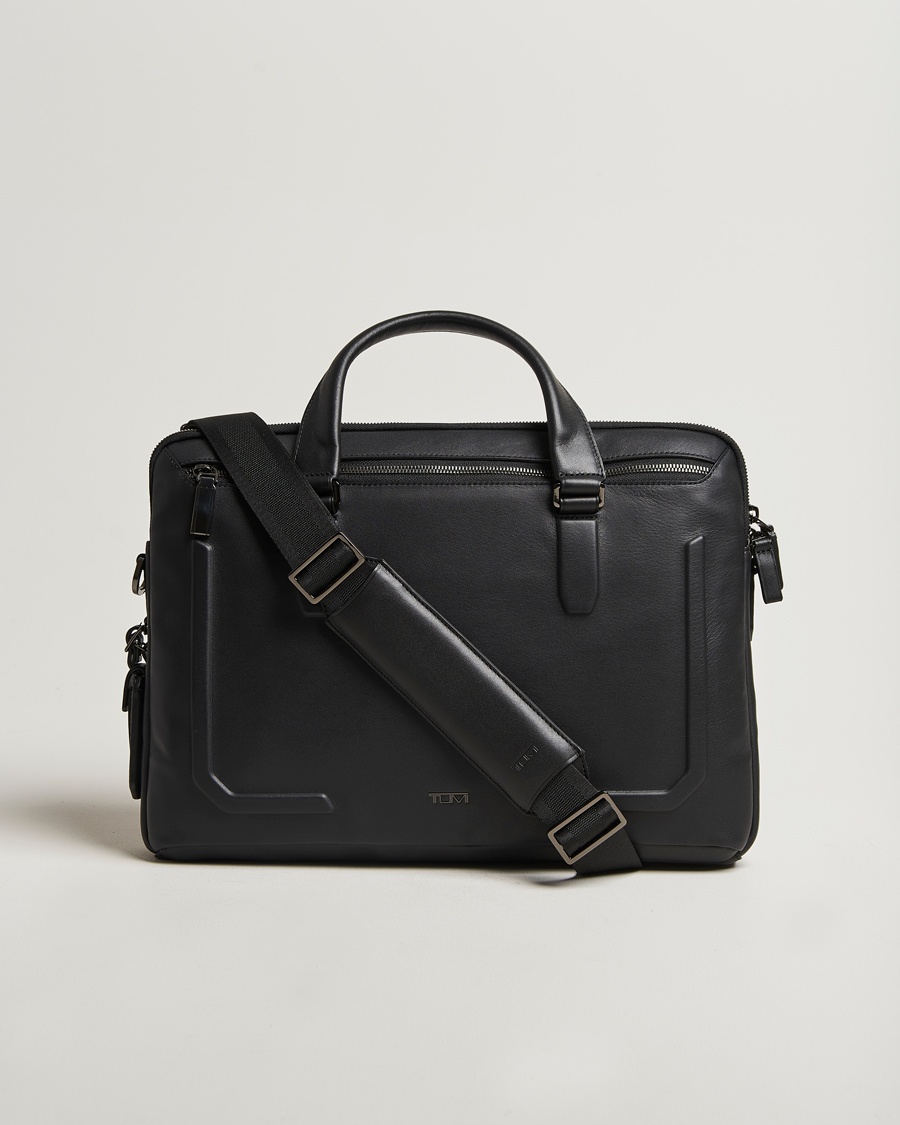TUMI Harrison Sycamore Slim Leather Brief Black – Black